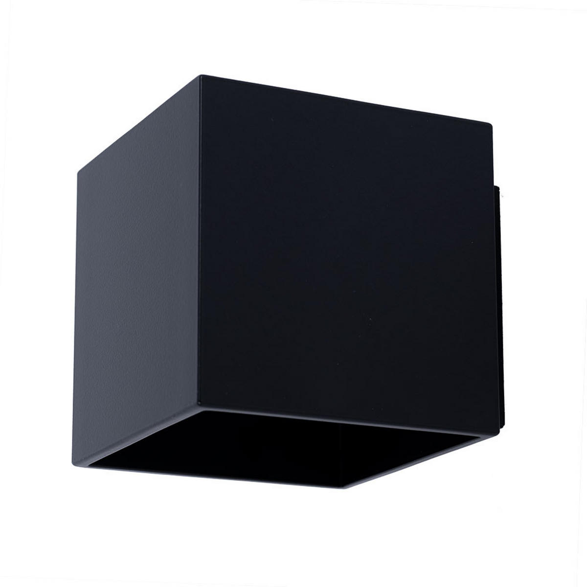 WANDLEUCHTE Aluminium Schwarz Würfelform - Schwarz, Metall (10/12/10cm)