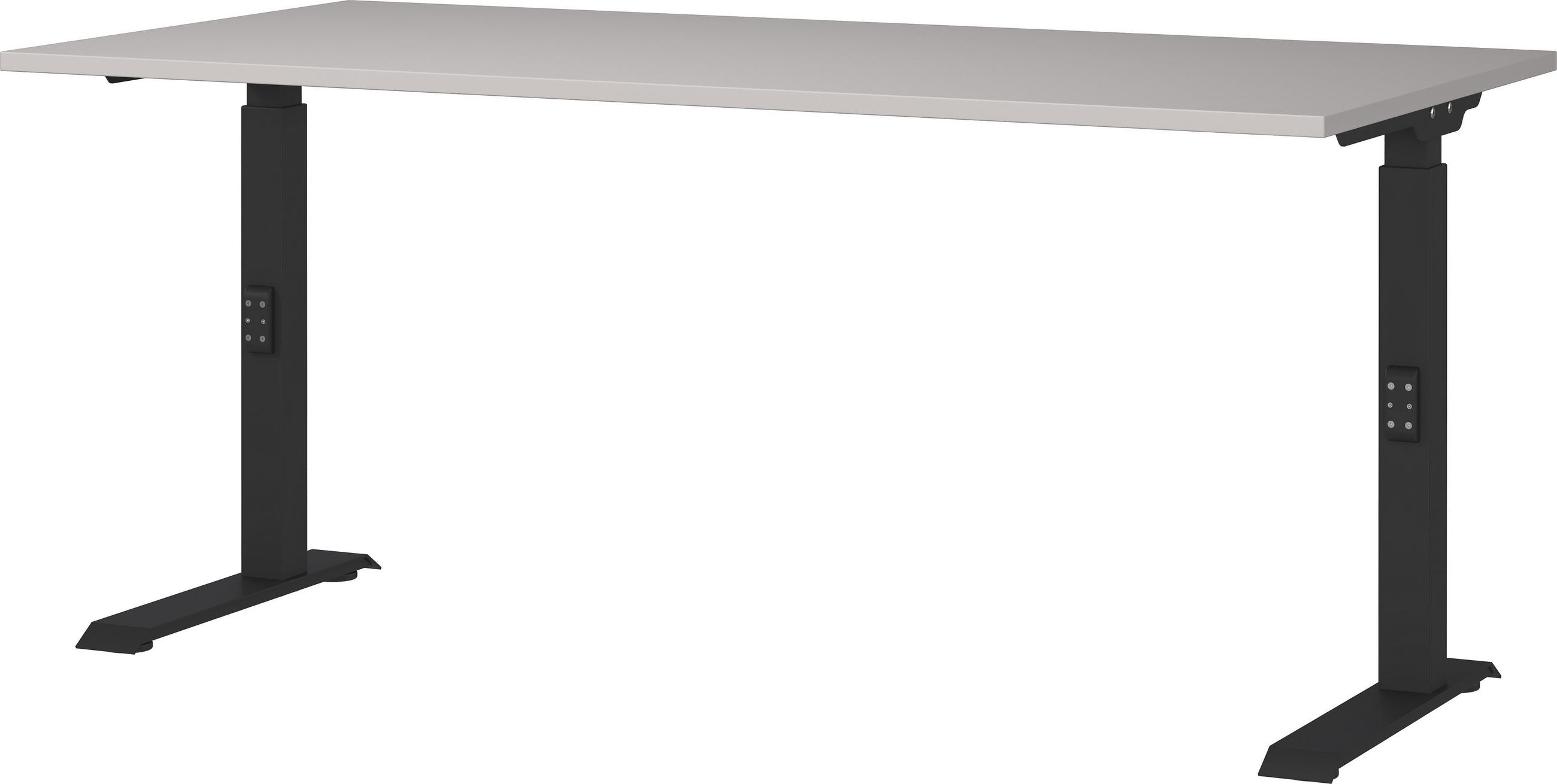 SCHREIBTISCH höheneinstellbar "Stuttgart" 68-91cm Kaschmir/Schwarz 160x80cm, C-Fuß - Beige, Holzwerkstoff/Metall (80/160/91cm) - KADIMA DESIGN