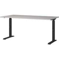 SCHREIBTISCH höheneinstellbar "Stuttgart" 68-91cm Kaschmir/Schwarz 160x80cm, C-Fuß - Beige, Holzwerkstoff/Metall (80/160/91cm) - KADIMA DESIGN