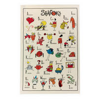 GESCHIRRTUCH Shadoks Abécédaire ekrü 48 x 72 cm - Weiß, Textil (48/72cm) - Winkler