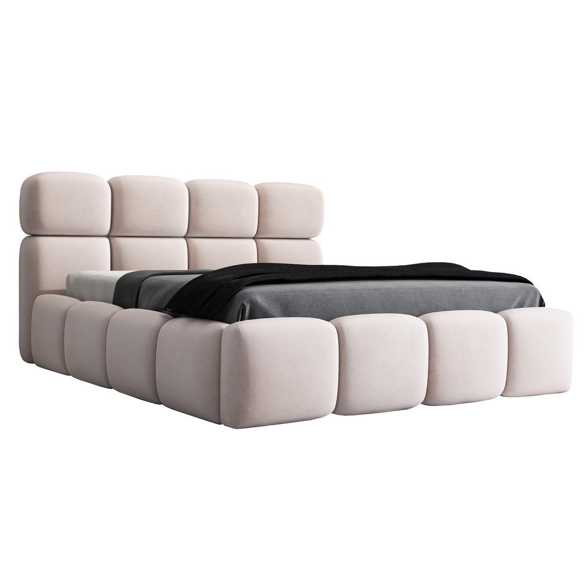 POLSTERBETT MONAKO-OM 90 x 200 in Beige - Beige, Textil (90/200cm) - A&J MöbelLand