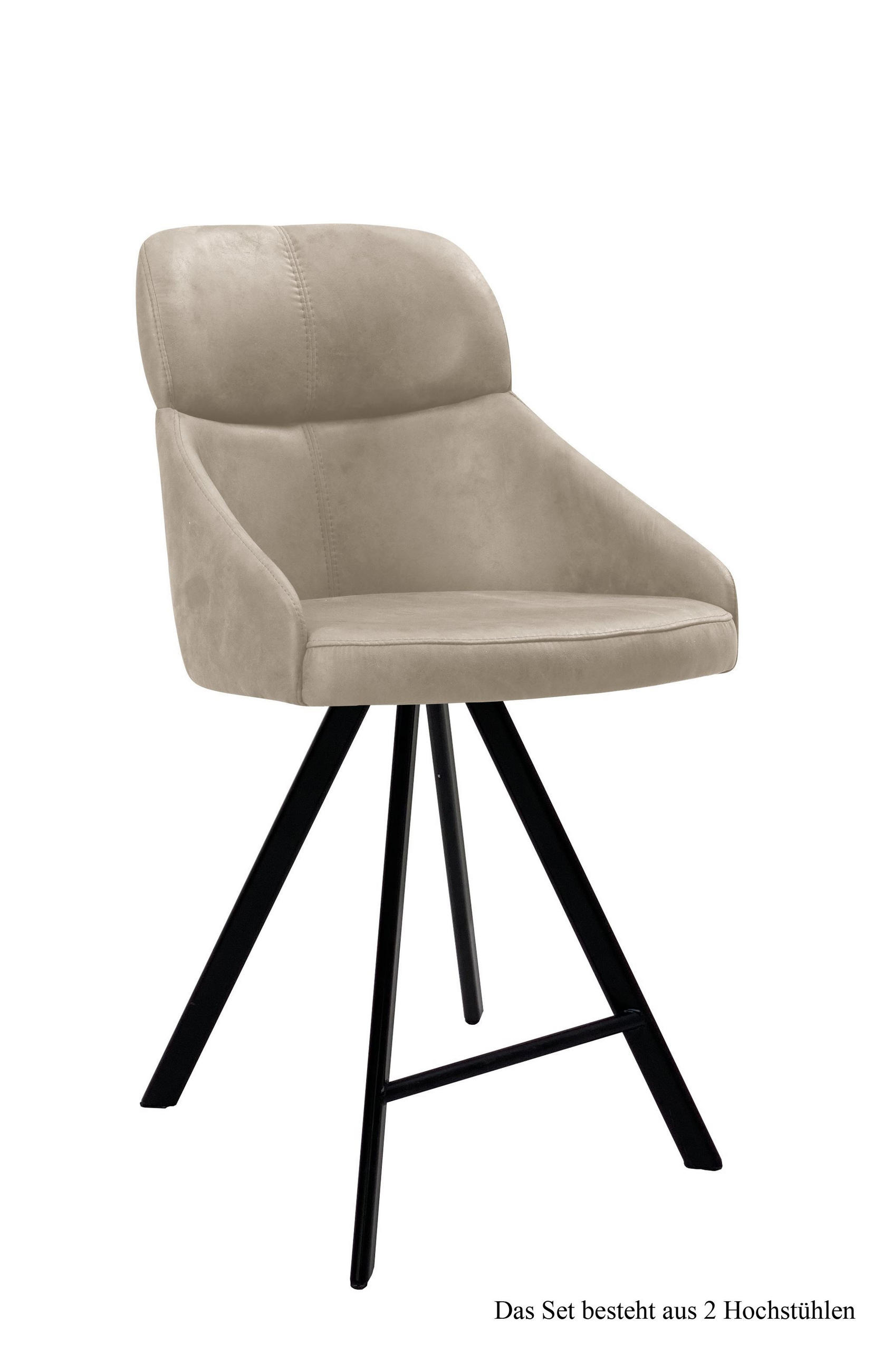 THEKENSTUHL (2er-Set) Derzhka 52x99x63 Schwarz/Natur - Schwarz/Naturfarben, Kunststoff (63/99/52cm) - 58aufmkessel