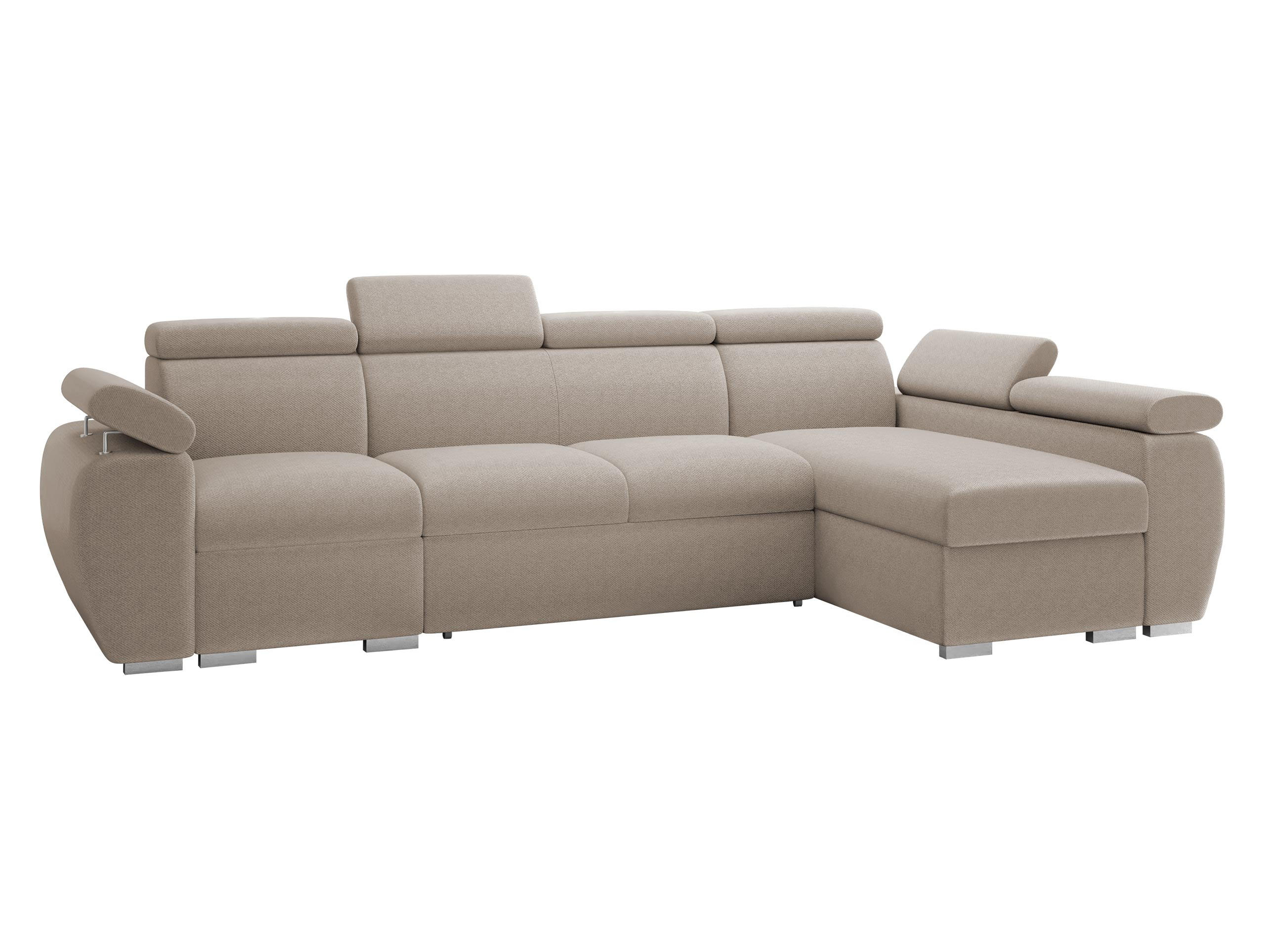 ECKSOFA Boston LCP, Seite: Rechts 1P(65)+2R+LCP - Silberfarben/Naturfarben, Holz/Textil (320/170cm) - MIRJAN24