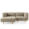 ECKSOFA-LINKS FOSERO, Chenille-Stoff - Beige/Buchefarben, Holz/Holzwerkstoff (204/155cm) - KONSIMO®