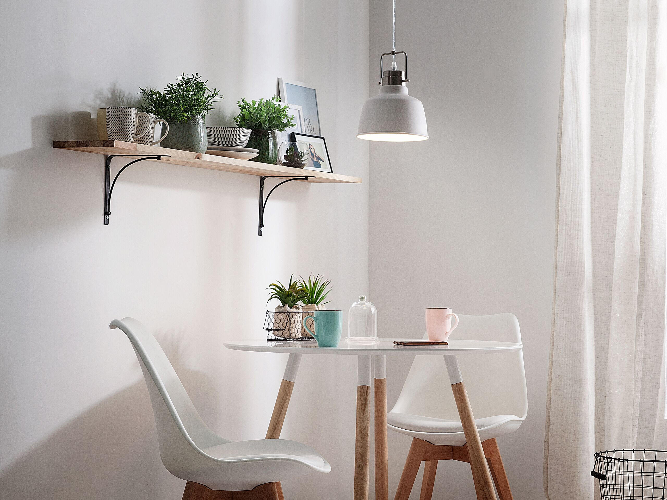 HÄNGELEUCHTE Narmada 22/22/179 cm - Weiß, Metall (22/22/179cm) - Beliani