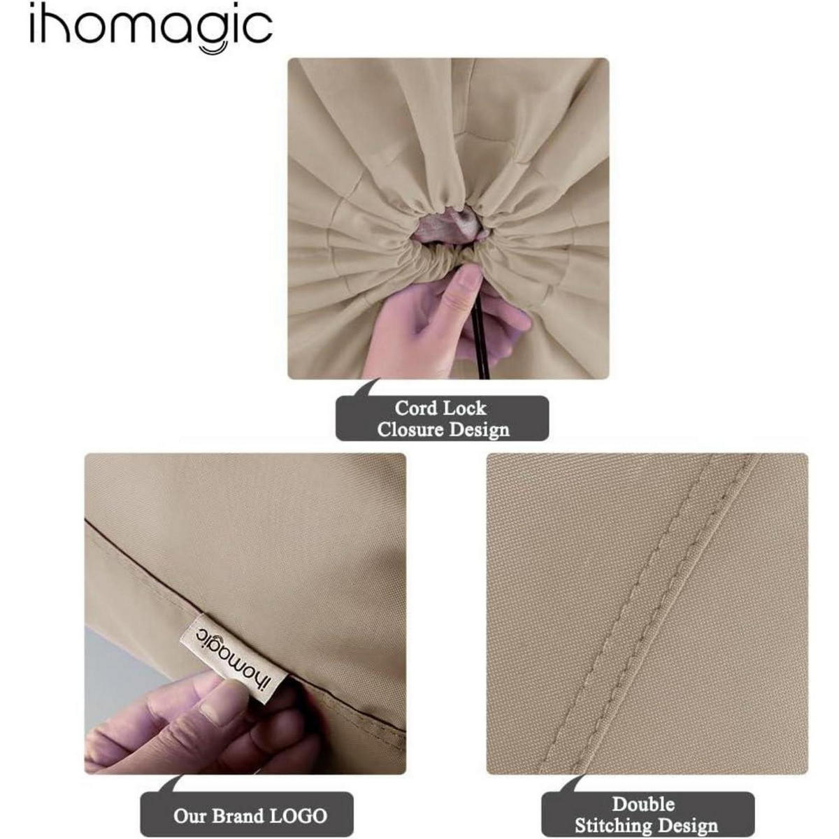 WÄSCHESACK 2-teiliges Set 125L Khaki - Olivgrün, Textil (66/92/66cm)