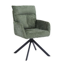 ESSZIMMERSTUHL ALUNA - Chenille Grün, 1 - Grün, Kunststoff/Metall (66/91/72.5cm) - Home Deluxe
