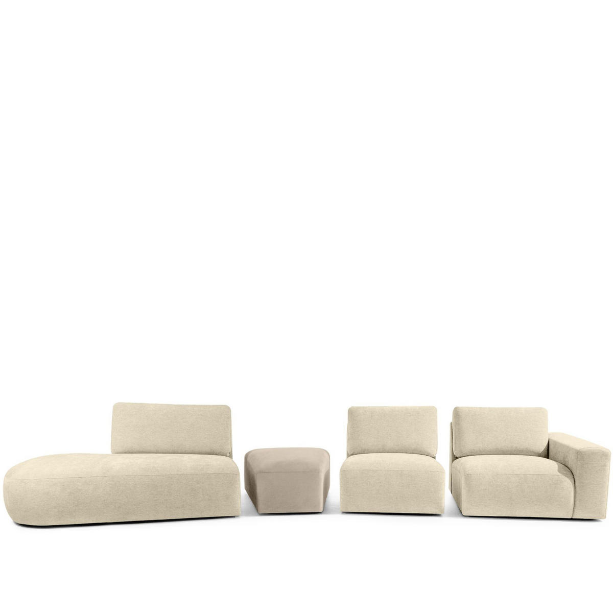 5-SITZER ECKSOFA ZUCCO Chenille links, Creme - Creme, Textil (430/84/105cm) - KONSIMO®