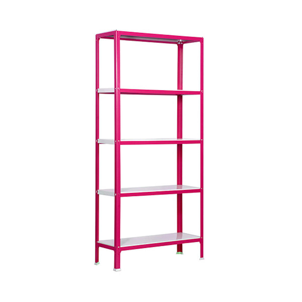 WOHNREGAL LIVING KOALA METAL mit 5 Fachböden | HxBxT 180x80x30cm | Fachlast 150kg | Rosa/Weiß - Rosa, Metall (80/180/30cm) - PROREGAL