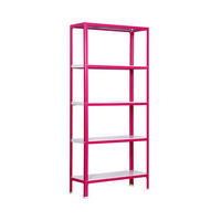 WOHNREGAL LIVING KOALA METAL mit 5 Fachböden | HxBxT 180x80x30cm | Fachlast 150kg | Rosa/Weiß - Rosa, Metall (80/180/30cm) - PROREGAL