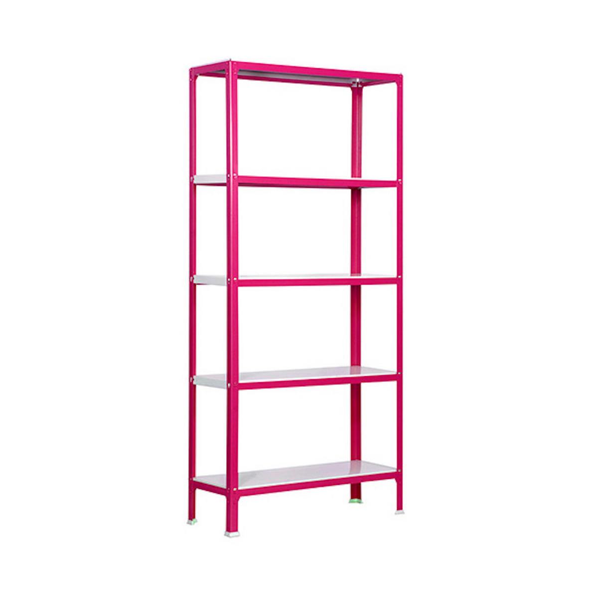 WOHNREGAL LIVING KOALA METAL mit 5 Fachböden | HxBxT 180x80x30cm | Fachlast 150kg | Rosa/Weiß - Rosa, Metall (80/180/30cm) - PROREGAL