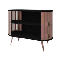 KOMMODE Roenni Ember - Messingfarben/Schwarz, Holzwerkstoff/Metall (120/90/40cm) - MIRJAN24