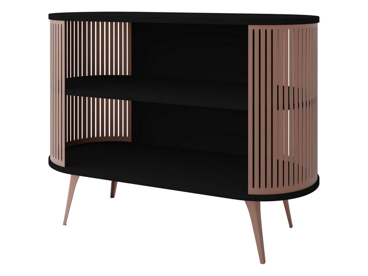 KOMMODE Roenni Ember - Messingfarben/Schwarz, Holzwerkstoff/Metall (120/90/40cm) - MIRJAN24