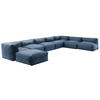 GARTENSOFA mit 8 Sitzplätzen, Pazifikblau - Blau, Textil (85/65/680cm) - Oviala