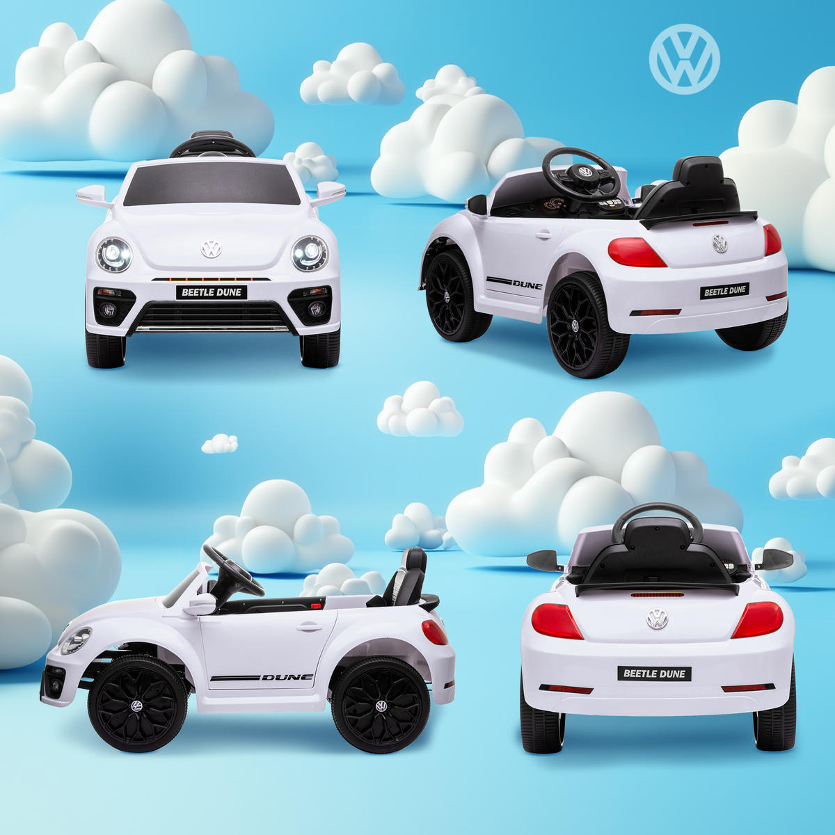 ELEKTRO-KINDERFAHRZEUG DE-06271 VW Käfer lizenziert mit Fernbedienung und Musik Weiß - Weiß, Kunststoff/Metall (97/56.5/46cm) - ComfortXL