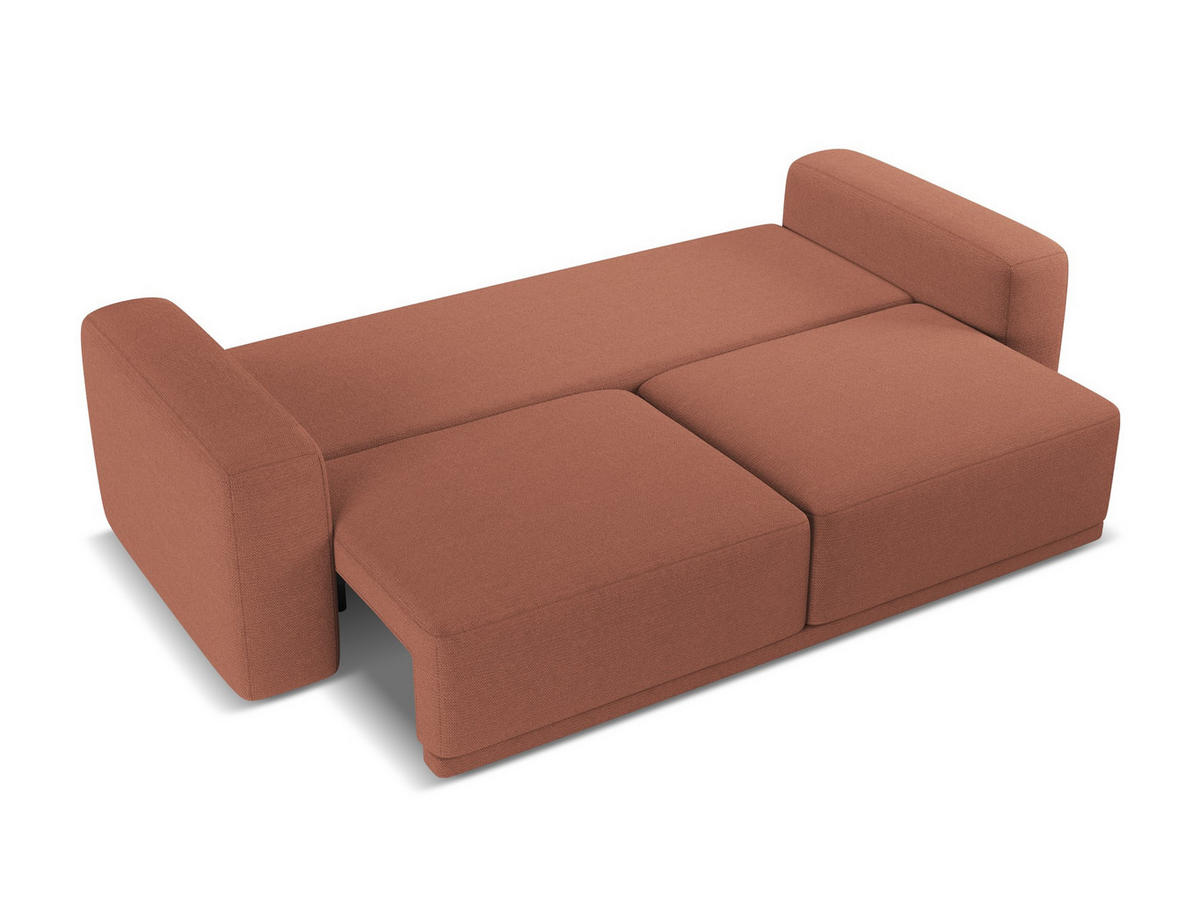 3-SITZER SOFA mit Schlaffunktion Chenille Stoff Pink - Pink/Hellrosa, Kunststoff/Textil (242/91/100cm) - Makamii