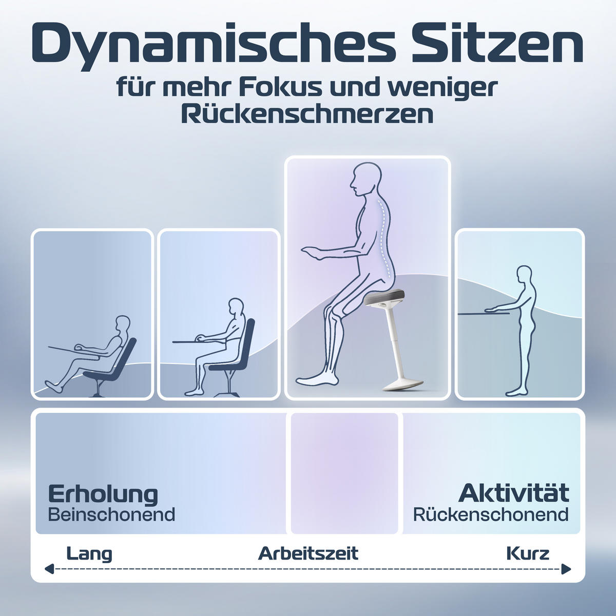 BÜROHOCKER Nexus Anthrazit - Anthrazit/Weiß, Textil/Metall (36/82/36cm) - Clouvou