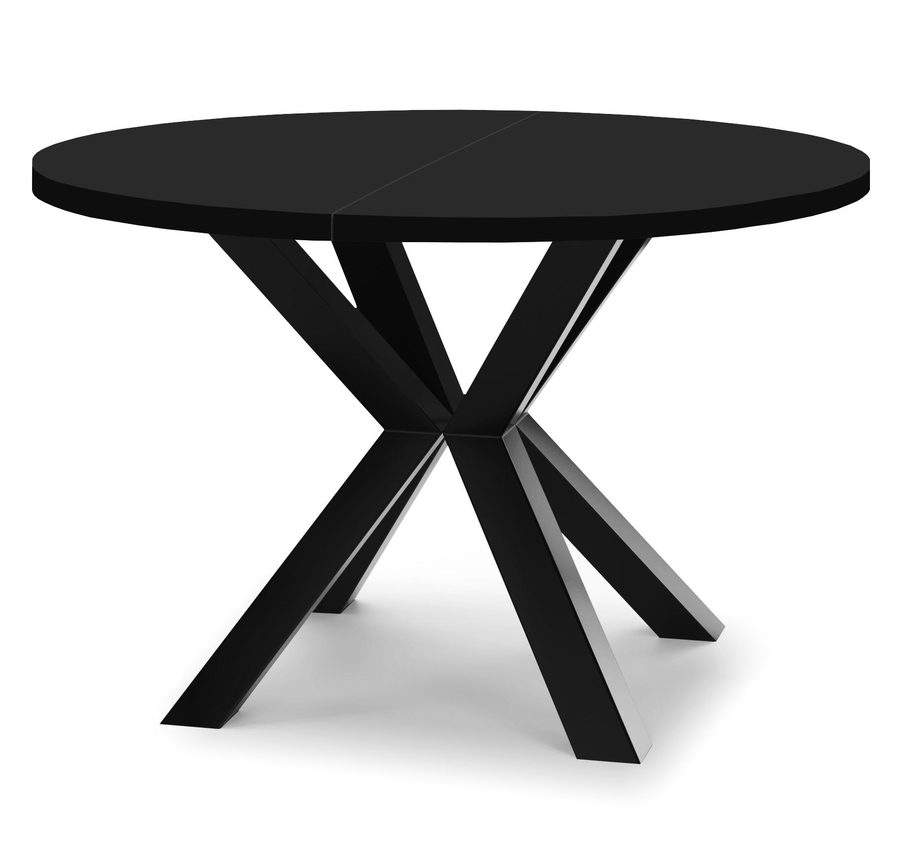 ESSTISCH RAL mit Holzbeinen, Durchmesser: 90 / 190 cm Schwarz - Schwarz, Holz (90/190/77cm) - Dekori_Interiors