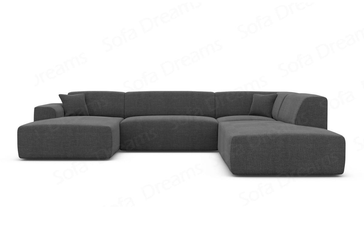 WOHNLANDSCHAFT Genova Anthrazit Strukturstoff - Anthrazit, Kunststoff (326/70/263cm)