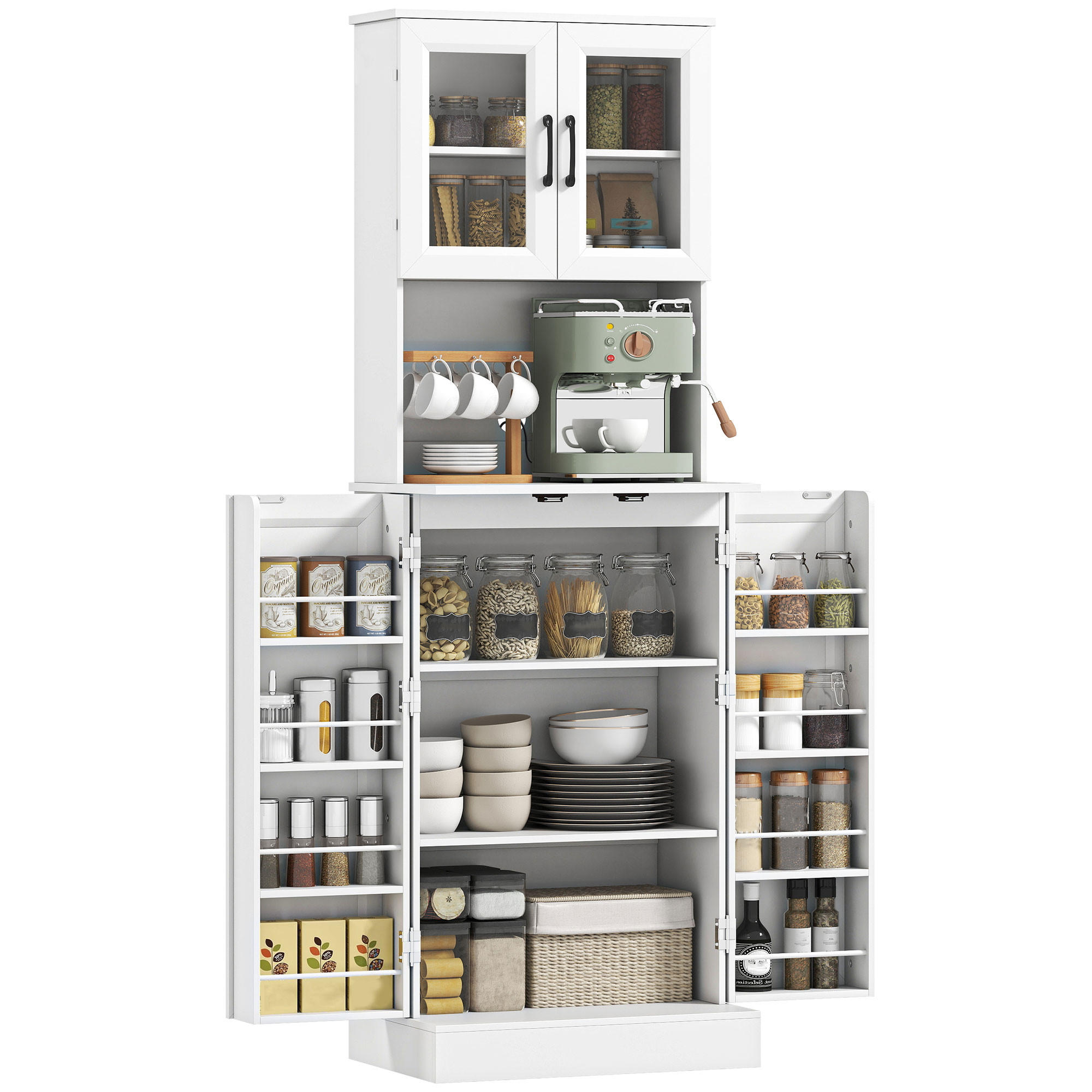 ComfortXL Mehrzweckschrank Weiß 39.5x180x60 cm