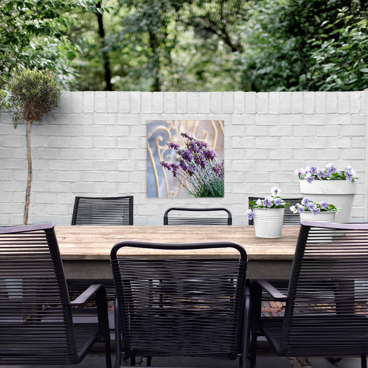 LEINWANDBILD Lavendel Harmonie - 50x50cm - Lila, Textil (50/1cm) - Art for the Home