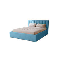 POLSTERBETT Dream 200x200 cm, Doppelbett mit Bettkasten und Lattenrost aus Holz, Velourstoff: Blau - Blau, Holz/Textil (200/200cm) - Marpur