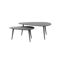 COUCHTISCH-SET SERIDO Schwarz Keramik - Schwarz, Keramik/Metall (100/50/40cm) - KAWOLA