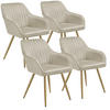 ESSZIMMERSTUHL 4er Set Marilyn 58 x 62 x 82 cm creme/gold - Goldfarben/Creme, Kunststoff (58/82/62cm) - tectake