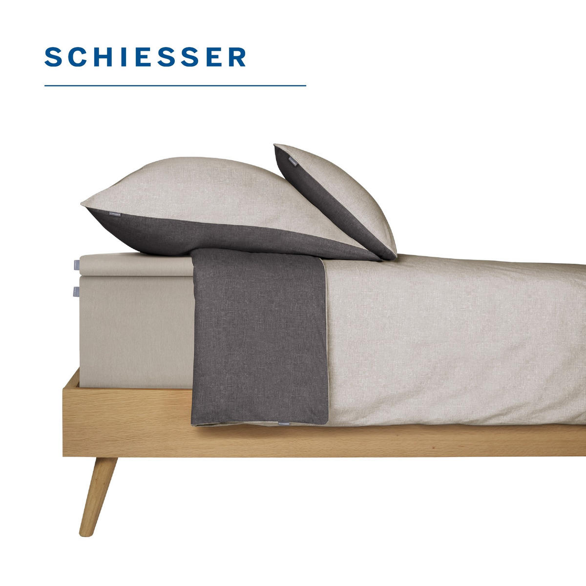 TOPPERSPANNBETTLAKEN Flexi 95 % Baumwolle, 5 % Elasthan 150x200 cm Helltaupe - Taupe, Textil (150/200cm) - SCHIESSER