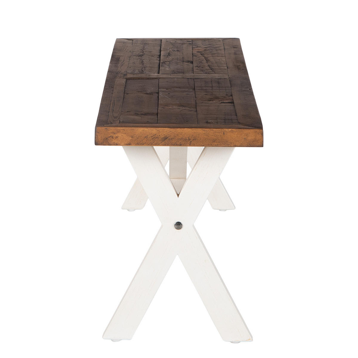 SITZBANK - Kiefer massiv - Weiß, Holz (160/47/35cm) - home24