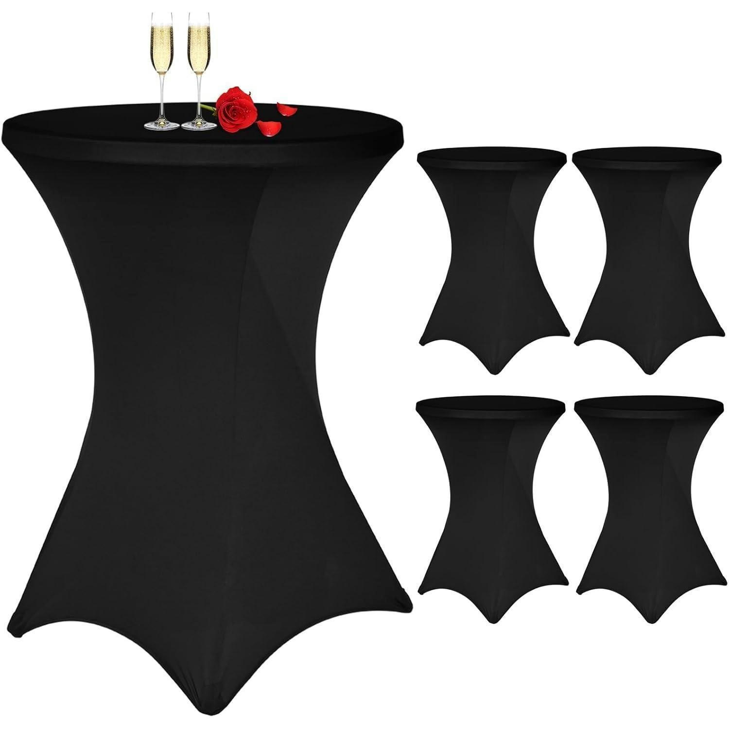 STEHTISCHHUSSE 4er Set Schwarz 80 cm - Schwarz, Textil (80/80cm)