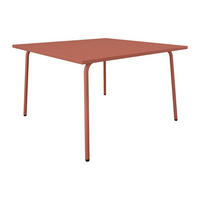 GARTENTISCH quadratisch - L. 120 cm - Metall - Terracotta - MIRMANDE von MYLIA - Braun, Metall (120/120/75cm) - Vente-Unique