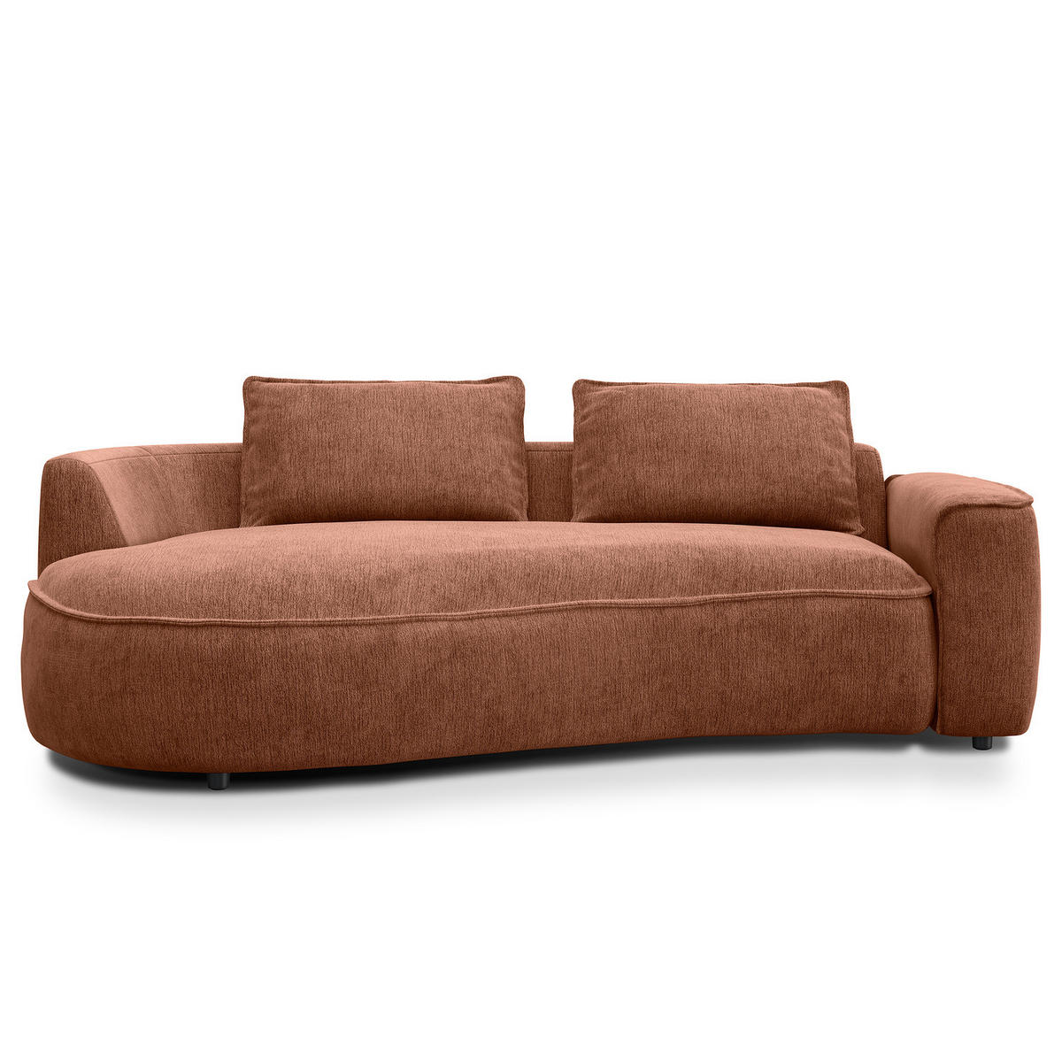 2,5-SITZER SOFA - Beige/Schwarz, Kunststoff/Textil (217/82/146cm) - home24