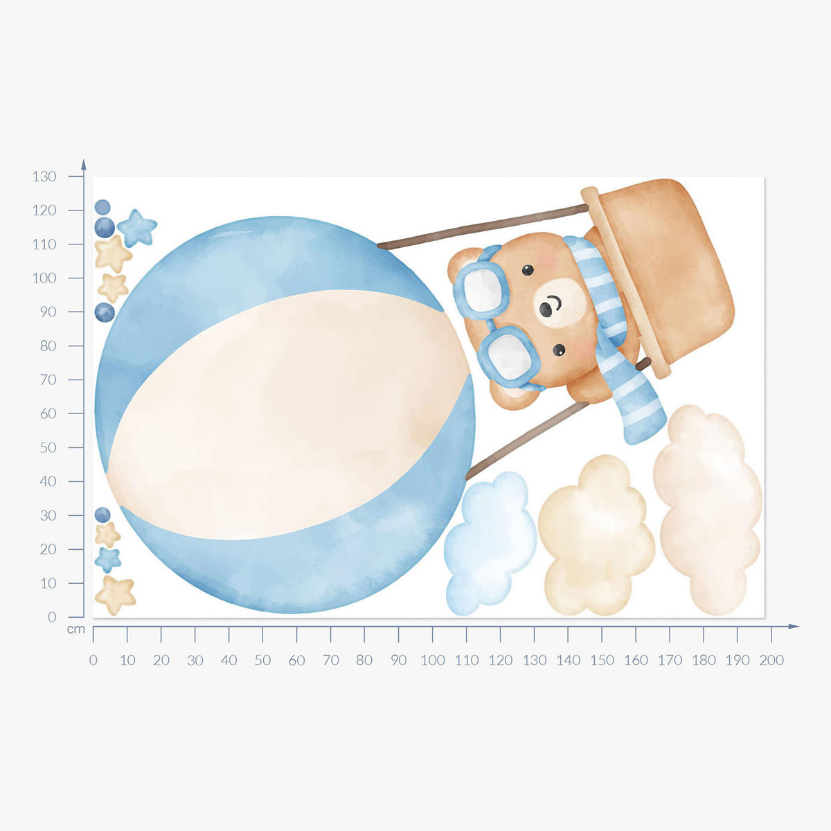 WANDAUFKLEBER 130x198cm - Ein süßer kleiner Teddybär - Multicolor, Kunststoff (130/198/0.1cm) - Wallfluent