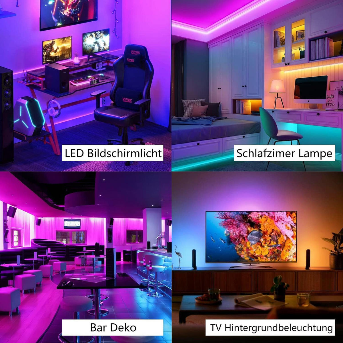 LED-STRIP Zyrvixk 30m - Multicolor, Kunststoff (30/30/30cm) - ZMH