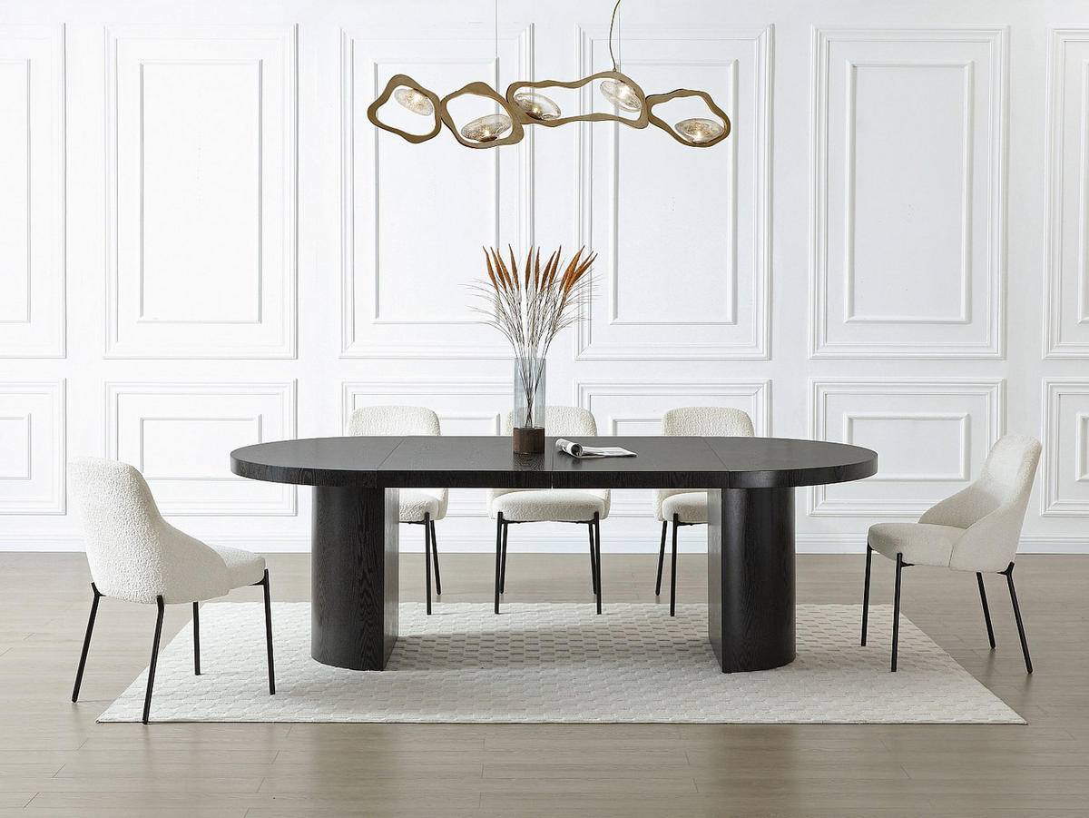 ESSTISCH ausziehbar - 4 bis 12 Personen - MDF - Schwarz - SIDRINA - Schwarz, Holz (240/120/76cm) - Vente-Unique