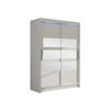 KLEIDERSCHRANK Miami V, mit RGB LED Beleuchtung - Silberfarben/Weiß, Holzwerkstoff/Kunststoff (120/200/58cm) - MIRJAN24