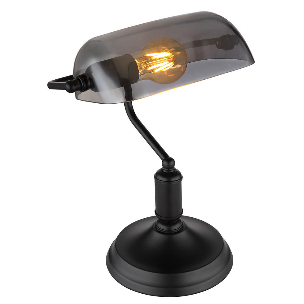 LED TISCHLEUCHTE Antique Schwarz - Schwarz, Glas (25/18/32cm) - Globo Lighting