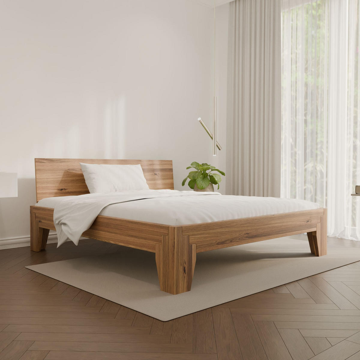 MASSIVHOLZBETT LUZERN 180/200 cm aus Wildeiche - Wildeiche/Braun, Holz (180/200cm) - MeinMassivholz