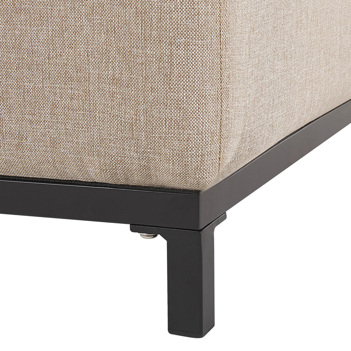 GARTENSESSEL 2er-SET beige/schwarzes Gestell Rovigo - Beige/Schwarz, Textil (105/68/84cm) - Beliani