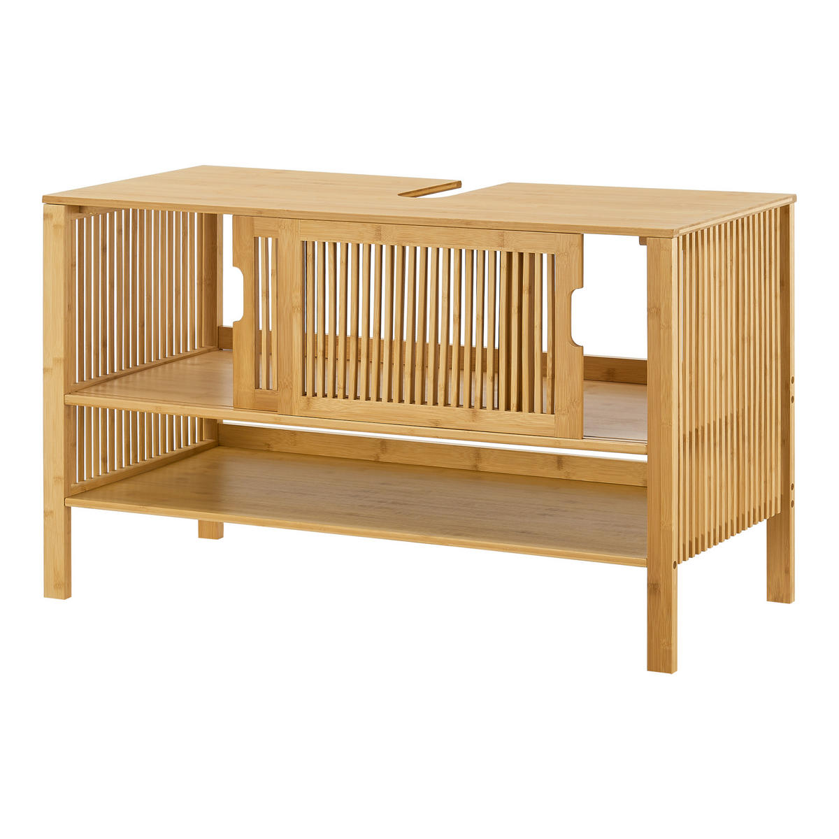 WASCHBECKENUNTERSCHRANK Hvaler - Naturfarben, Holz (100/60/45cm) - [en.casa]