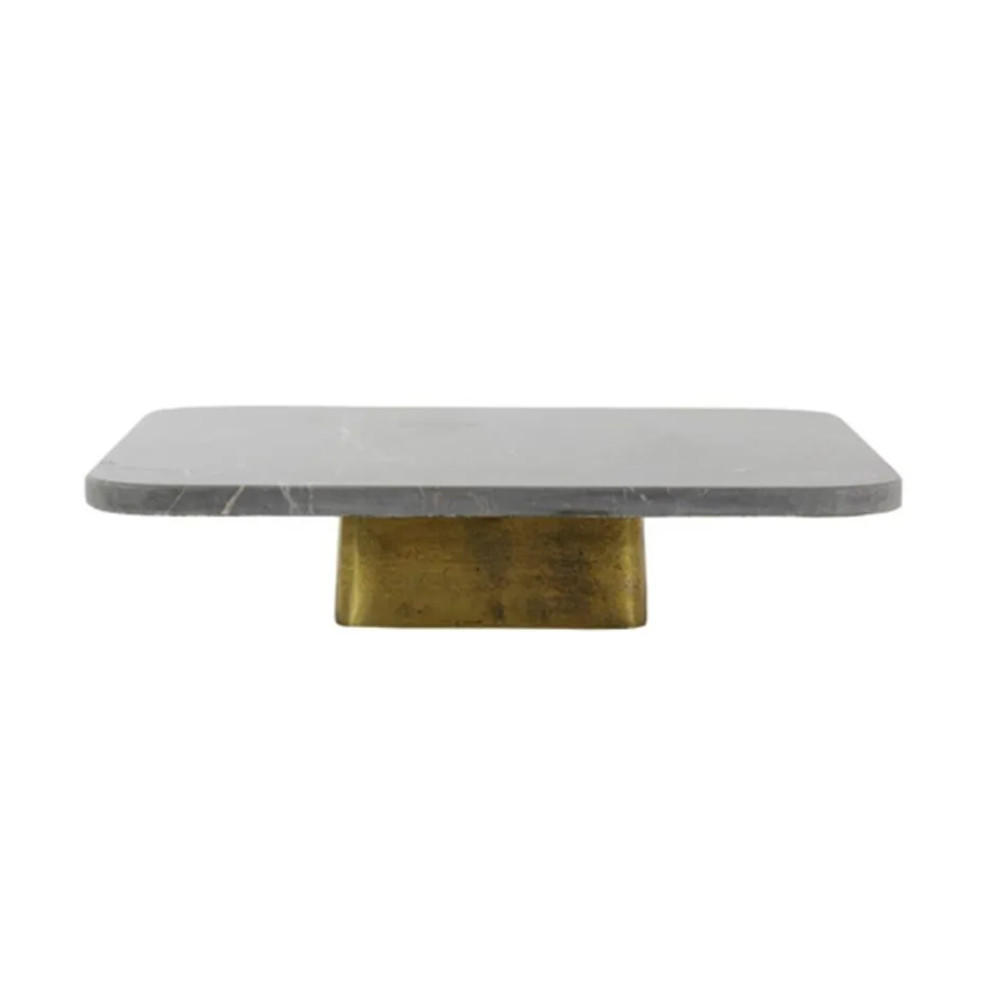 SERVIERPLATTE LABADE 33x33x6,5 cm, Marmor, Braun-Bronze - Braun, Stein (33/6.5/33cm) - Light & Living