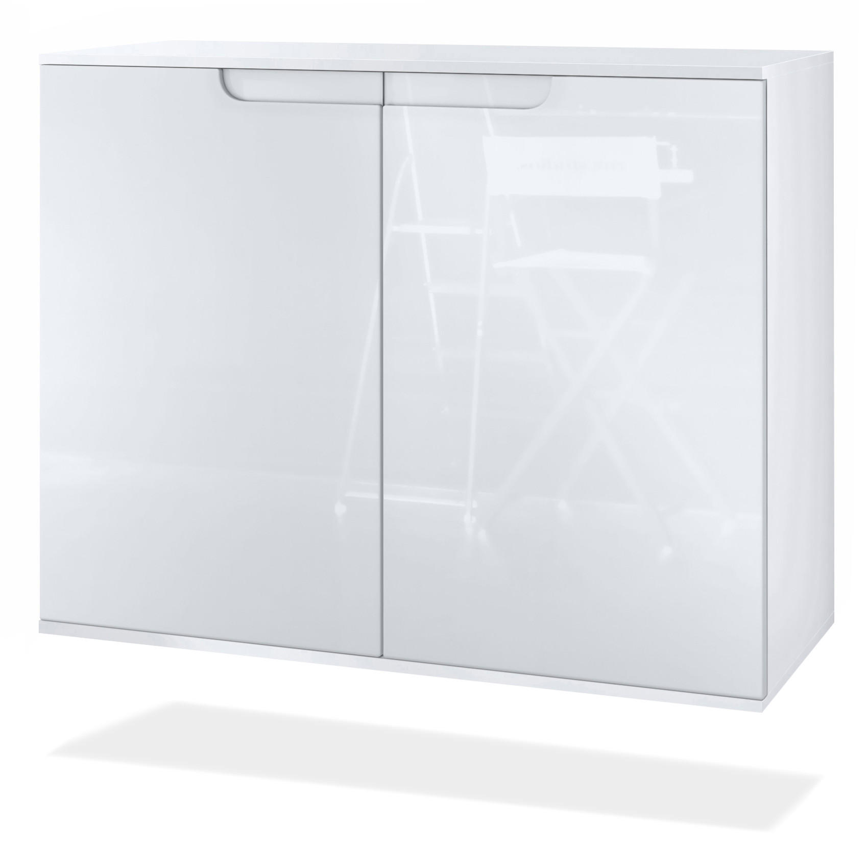 Vladon Kommode Weiß Hochglanz 92.5x73.5x35 cm