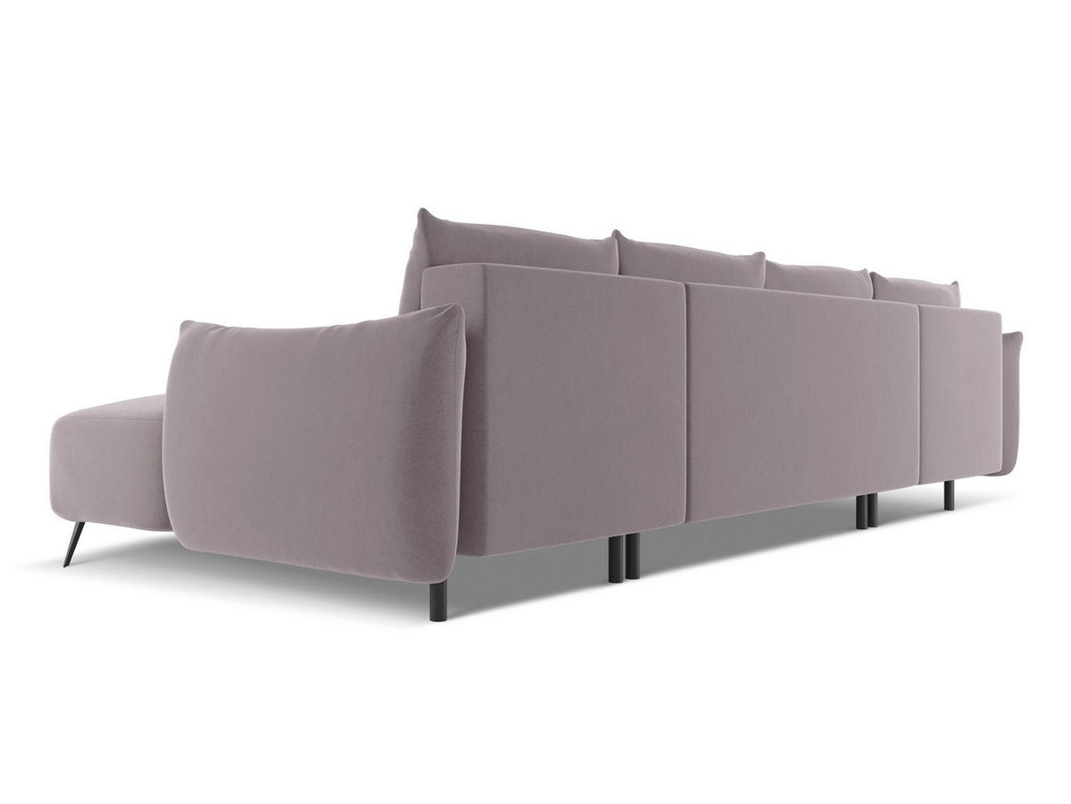 WOHNLANDSCHAFT Samt Stoff Violett - Lila/Flieder, Textil/Metall (317/86/162cm) - Makamii