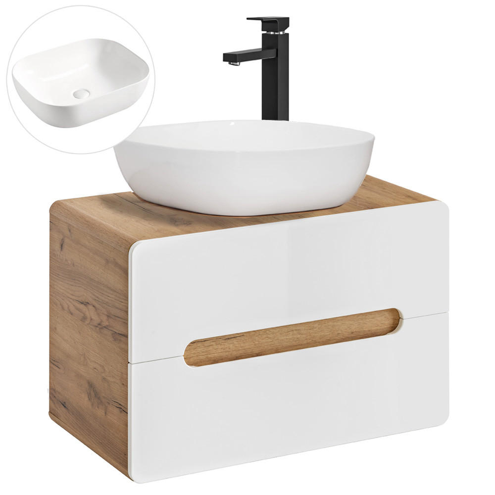 WASCHTISCH Luton-56 - Weiß, Holzwerkstoff (80/68/46cm) - Lomado