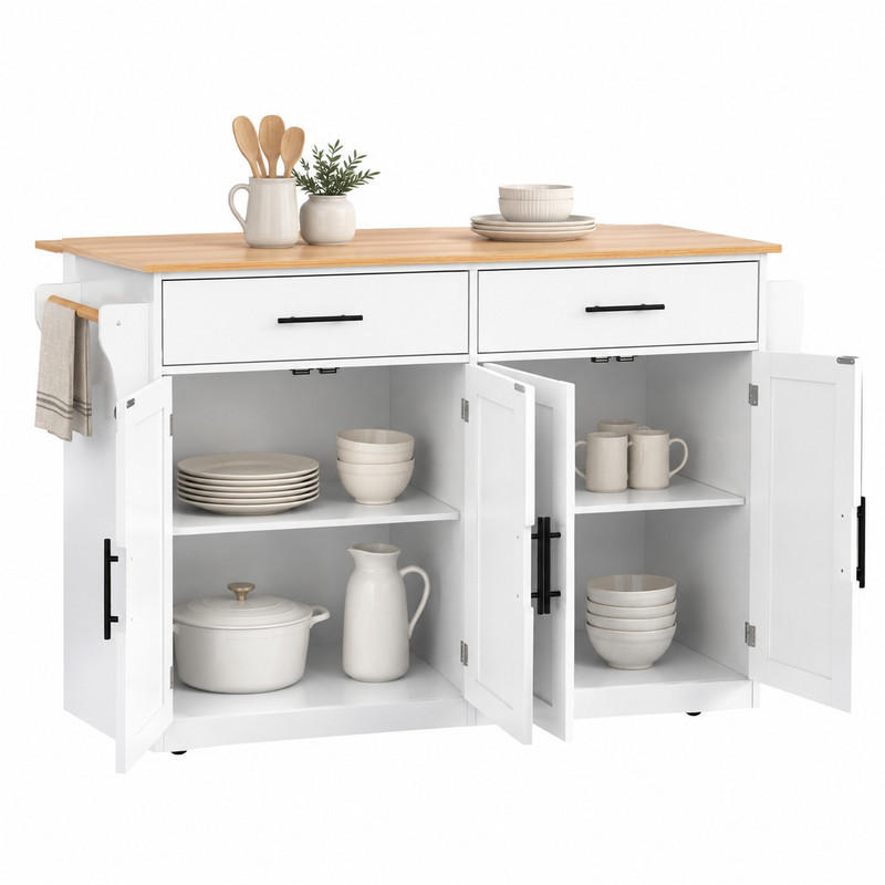 Beauniv Servierwagen Weiß 71x91.5x120 cm