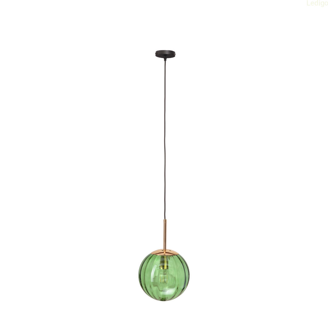 PENDELLEUCHTE Rome - Transparent/Goldfarben, Glas/Metall (20/20/110cm) - kiki design
