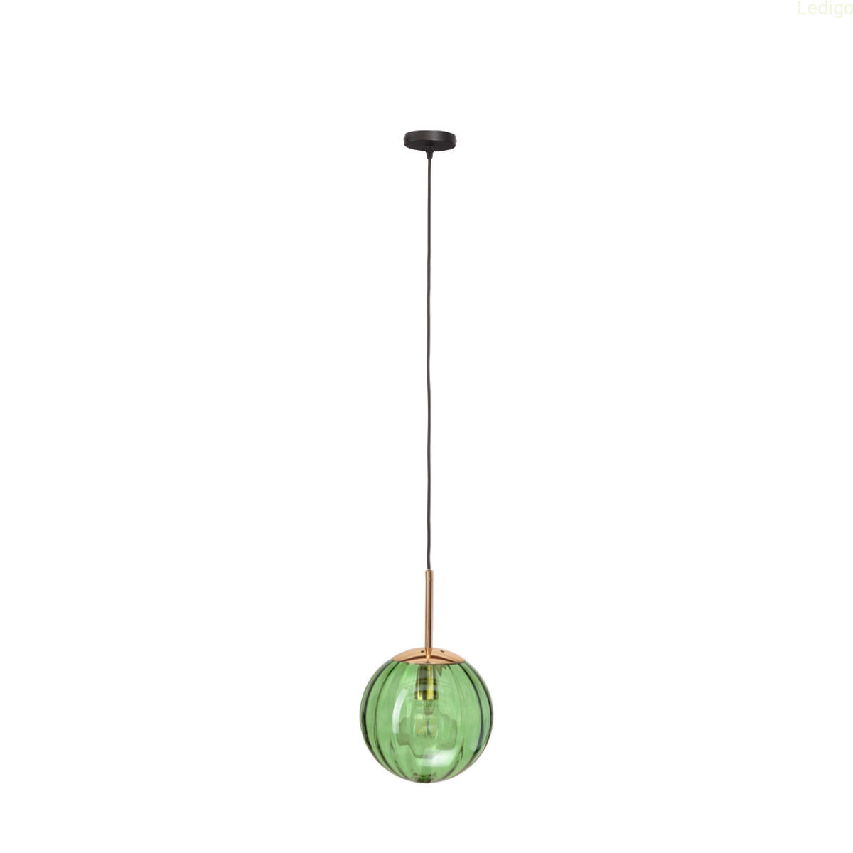 PENDELLEUCHTE Rome - Transparent/Goldfarben, Glas/Metall (20/20/110cm) - kiki design