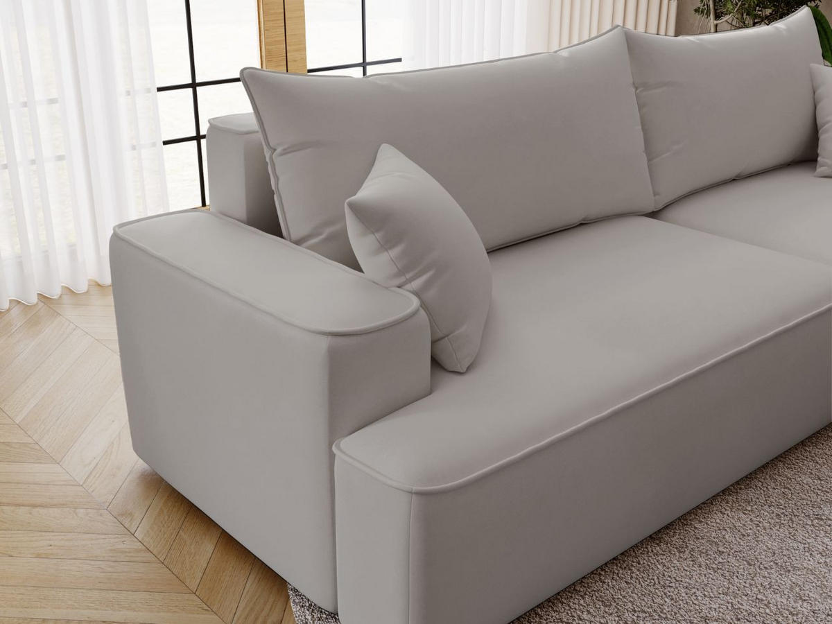 ECKSOFA California Hellgrau Rechts - Hellgrau, Holz/Textil (270/165cm) - Graingold