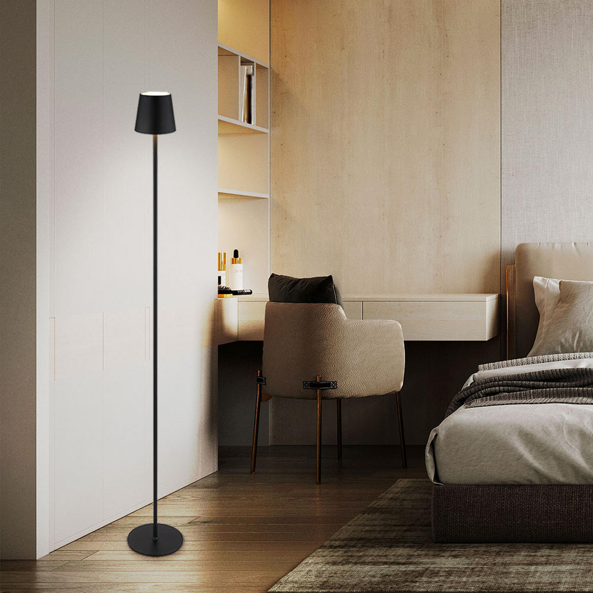 LED STEHLEUCHTE VANNIE Schwarz - Schwarz, Kunststoff/Metall (16/120/16cm) - Globo Lighting